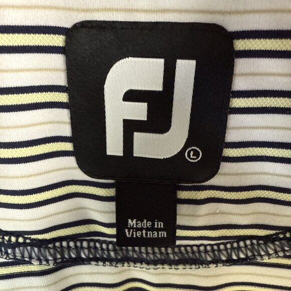 Footjoy Polo Shirt Mens Size L Striped Stretchy Polyester Golf FJ Tennis Beach - Picture 4 of 11